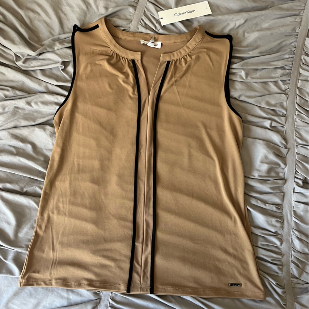 Calvin Klein Sleeveless Top with Contrast Trim